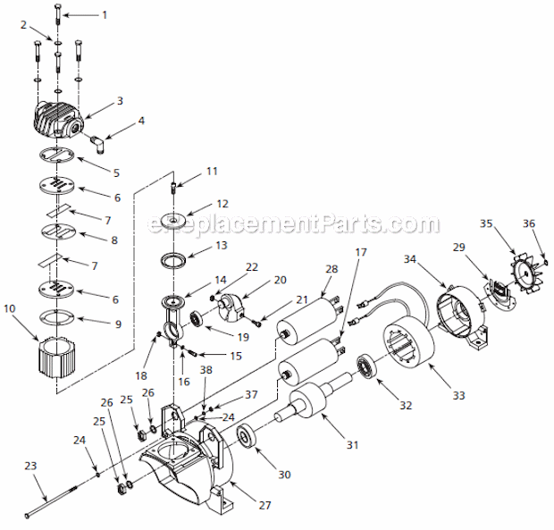 Page B Diagram and Parts List for HM700099  Campbell Hausfeld Compressor
